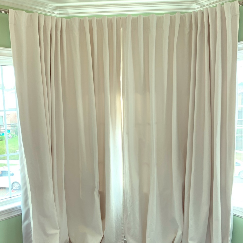 West Elm Double Panel Belgian Flax Curtain Natural